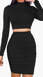 Bodycon 2 piece long sleeve dress